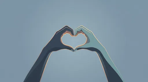 Minimalist Illustration of Hands Forming Heart