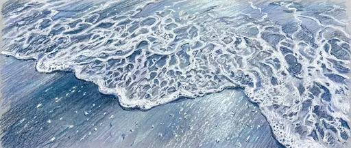 Pastel Drawing of Ocean Seafoam Patterns