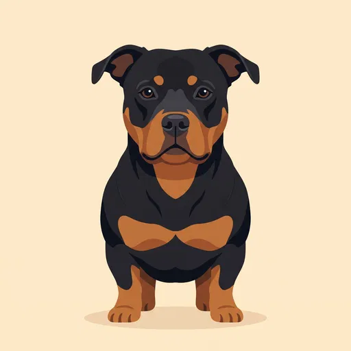 Black and Tan Dog Vector Illustration