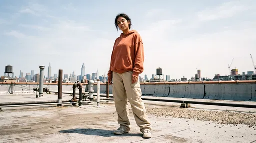 Young Woman On Urban Rooftop