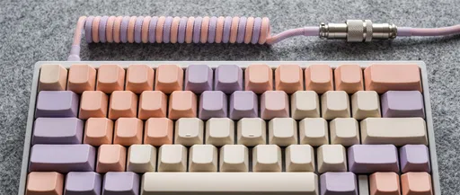 Pastel Custom Mechanical Keyboard Close-Up