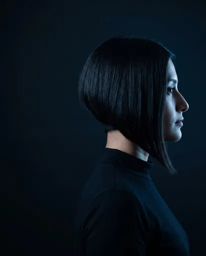 Side Profile of Woman with Angled Bob