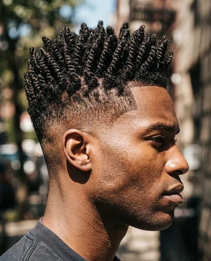 Profile of Man with Twist Fade