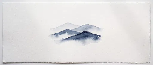 Minimalist Indigo Watercolor Mountain Ridges