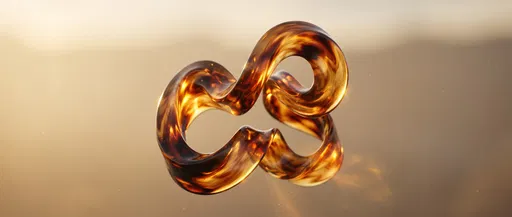 Floating Abstract Tortoiseshell Ribbon Render