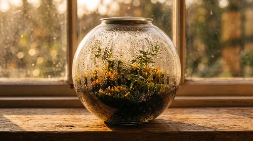 Round Glass Terrarium on Sunlit Windowsill
