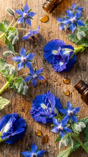 Blue Borage and Butterfly Pea Flowers