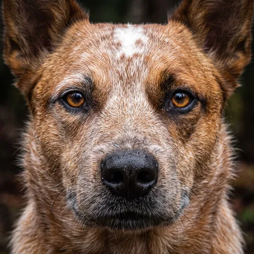 Close-Up Portrait of Red Cattle Dog