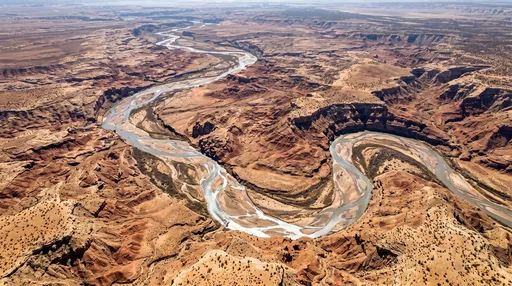 Aerial View of Winding Canyon River