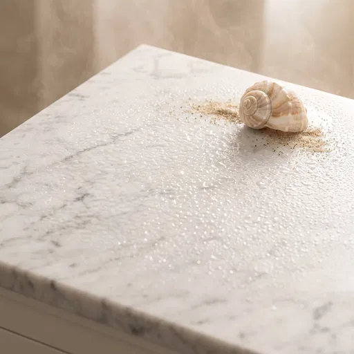 Seashell on Steamy Marble Spa Vanity