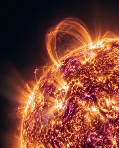 Close-Up View of Active Solar Flare