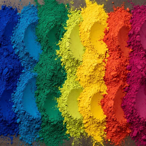 Vibrant Rainbow Artist Pigment Powders Overhead