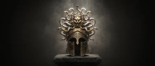 Ornate Greek Helmet With Gorgon Crest