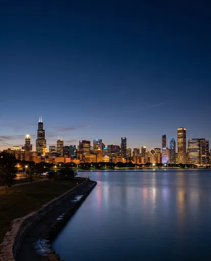Chicago Skyline at Blue Hour