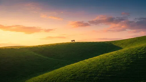 Solitary Piglet on Rolling Green Hill