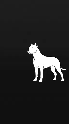 White Dogo Argentino Dog Minimalist Silhouette