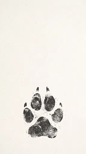Distressed Black Canine Paw Print Stamp
