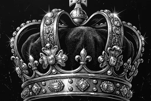 Scratchboard Engraving of Royal Crown