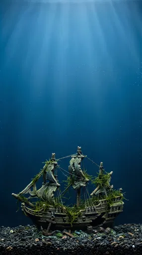 Sunken Pirate Ship Aquarium Ornament