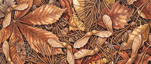 Autumn Forest Floor Foliage Illustration