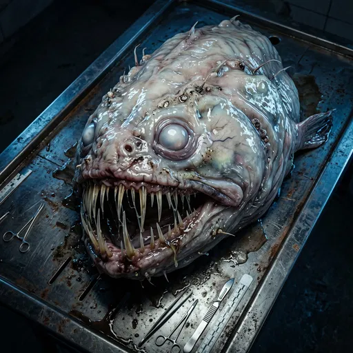 Grotesque Deep Sea Monster on Table