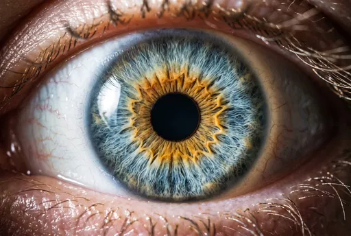 Macro Close-Up of Blue Hazel Eye