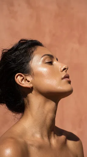 Sunlit Profile Portrait of Woman