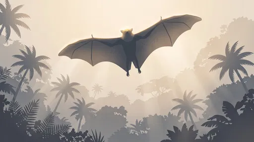 Flying Fox Soaring Over Tropical Canopy