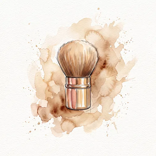 Watercolor Rose Gold Kabuki Makeup Brush