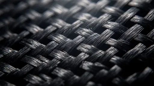 Macro Close-Up of Woven Carbon Fiber