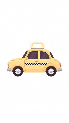 Cute Pastel Yellow Taxi Cab Clipart