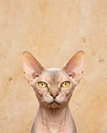 Sphynx Cat Portrait With Copy Space