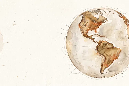 Watercolor Earth Globe Illustration With Copy Space