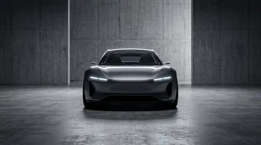 Futuristic Gunmetal Concept Car in Concrete Studio