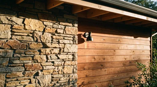 Stone and Wood Siding Exterior Detail
