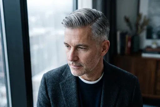 Middle-Aged Man With Salt-and-Pepper Haircut