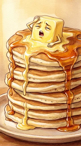 Dramatic Melting Butter on Pancake Stack
