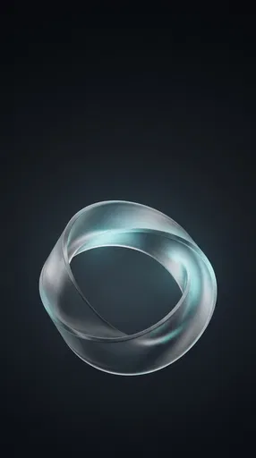 Frosted Glass Mobius Loop on Dark Background