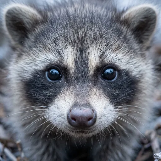 Close-Up Portrait of Baby Raccoon