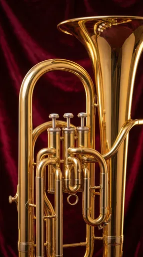 Brass Baritone Horn on Burgundy Velvet
