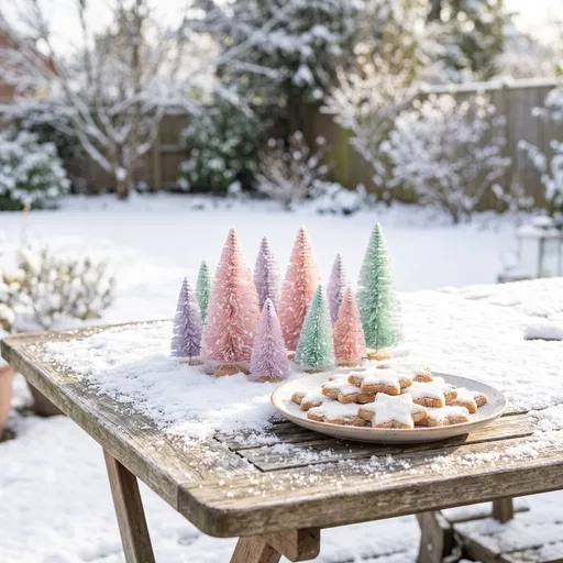 Pastel Christmas Trees and Frosted Star Cookies