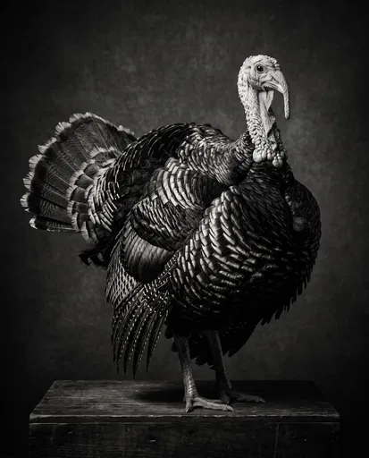 Monochrome Studio Portrait of Heritage Turkey
