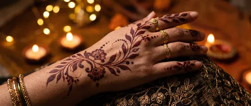 Hand With Traditional Floral Henna Design