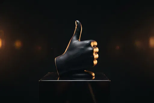 Matte Black Thumbs Up Sculpture