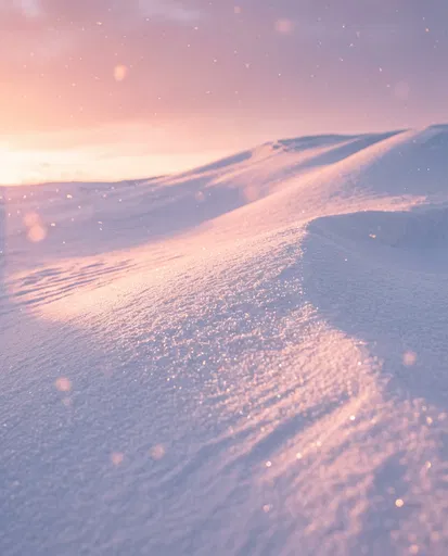 Sparkling Snow Dunes in Pink Alpenglow