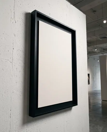 Black Poster Frame on Concrete Wall