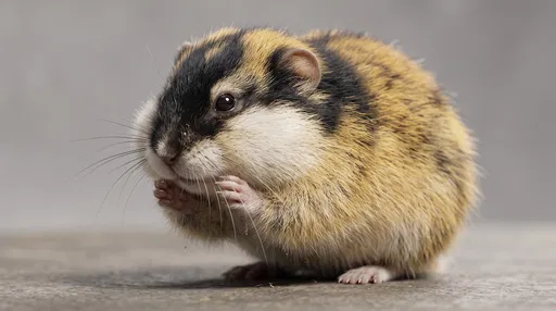 Close-Up of Norway Lemming Grooming