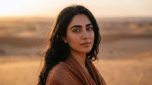 Portrait of Woman in Desert Sunset