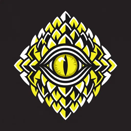 Yellow Snake Eye Geometric Scale Emblem