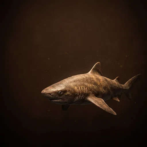 Brown Mud Shark on Dark Background